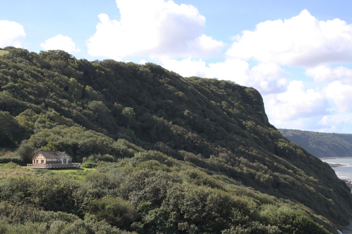 View of Peppercombe Castle and Castle Bungalow
