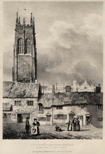 1846 engraving of the north side of Chittlehampton square